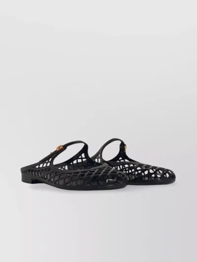 Tory Burch Mary Jane Jelly Mellow Mules In Prf Blk Gold