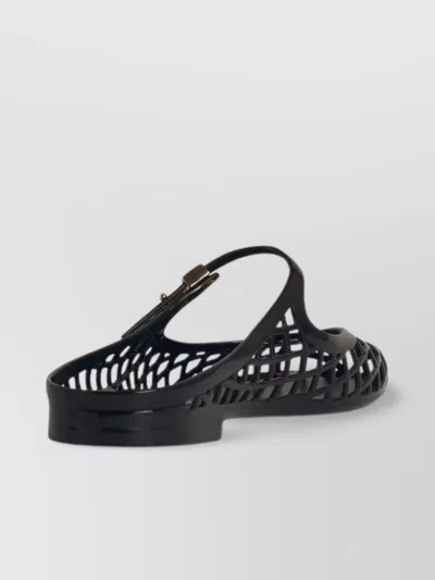 Tory Burch Mary Jane Jelly Mellow Mules In Prf Blk Gold