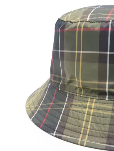 Barbour Reversible Check Pattern Bucket Hat In Blue