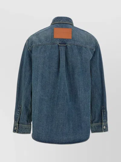 Jil Sander Denim Jacket Featuring Chest Pocket And Contrast Stitching In Blue