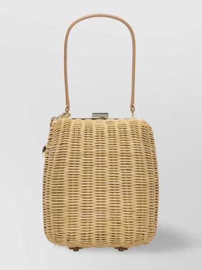 Self-portrait Brown Handbag With Removable Shoulder Strap And Keychain Detail In Brown