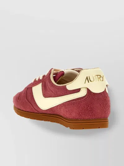 Autry Windspin Suede And Leather Sneakers In Rubyrutabaga In Pink