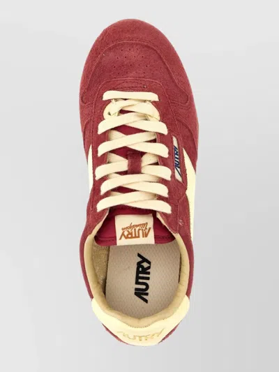 Autry Windspin Suede And Leather Sneakers In Rubyrutabaga In Pink
