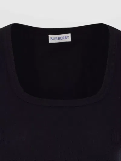 Burberry Cotton-blend Gathered Tank Top In Black