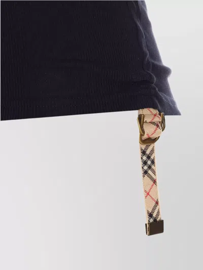 Burberry Cotton-blend Gathered Tank Top In Black