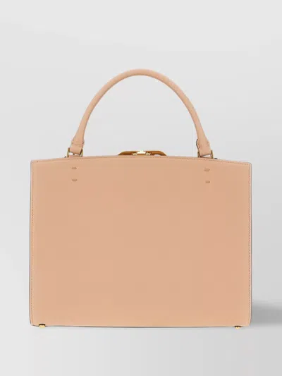 Valentino Garavani Tote Leather Shopping Structured Shape In Pink