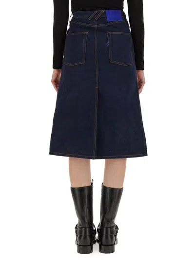 Burberry Midi Skirt In Blue