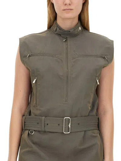 Burberry Linen Dress In Multicolor