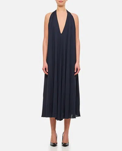Jacquemus The Norma Draped Maxi Halter Dress In Blue