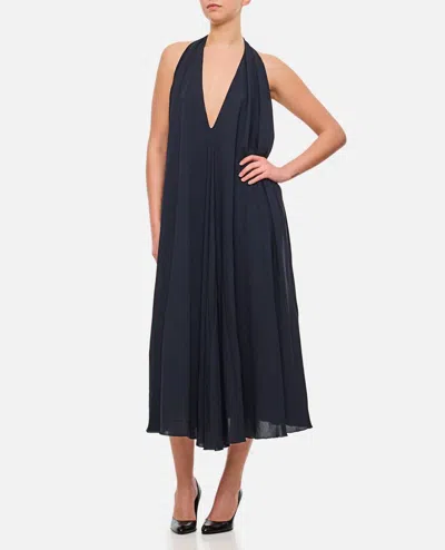 Jacquemus The Norma Draped Maxi Halter Dress In Blue
