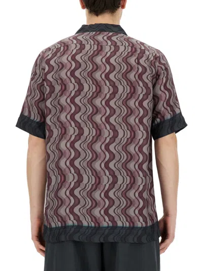 Dries Van Noten Geometric Patterned Short Sleeve Shirt With Pocket In Multicolor