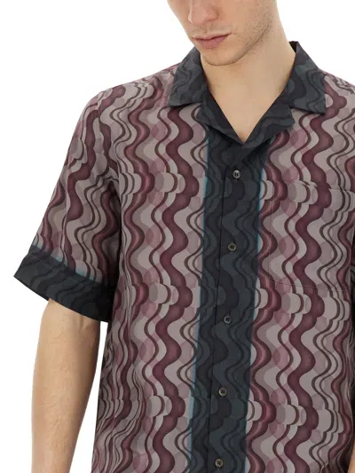 Dries Van Noten Geometric Patterned Short Sleeve Shirt With Pocket In Multicolor