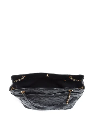 Pre-owned Chanel Cc Logo绗缝手提包（2013年典藏款） In Black