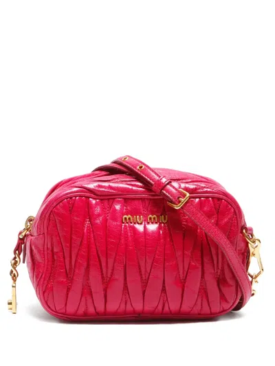 Pre-owned Miu Miu 2015 Matelasse Shoulder Bag In Pink