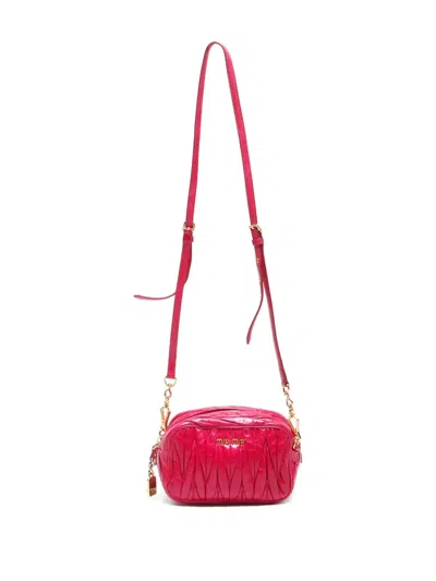 Pre-owned Miu Miu 2015 Matelasse Shoulder Bag In Pink
