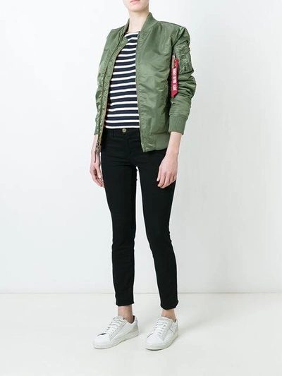 Alpha Industries Padded Bomber Jacket In Green