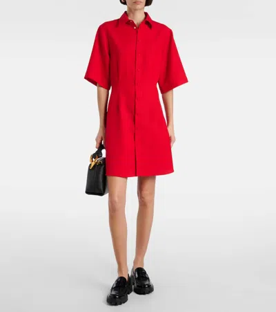 Ami Alexandre Mattiussi Ami Paris Short-sleeved Shirtdress In Coquelicot