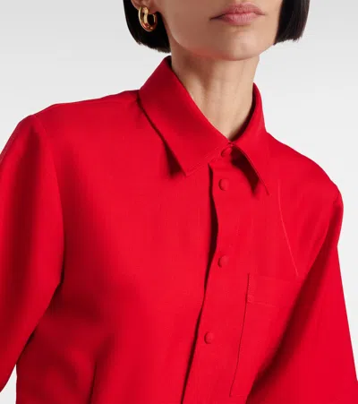 Ami Alexandre Mattiussi Ami Paris Short-sleeved Shirtdress In Coquelicot