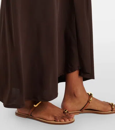 Jade Swim Skyla Ruched Maxi Skirt In Brown