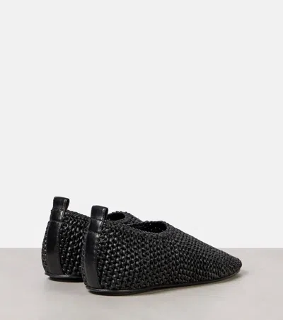 Totême Toteme Woven Leather Ballerina Flat In Black