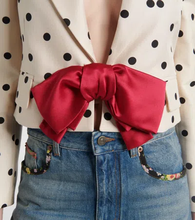 Valentino Garavani Shantung Jacket With Pludepois Prin In White