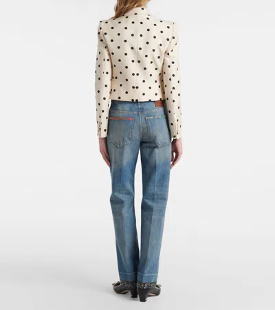 Valentino Garavani Shantung Jacket With Pludepois Prin In White