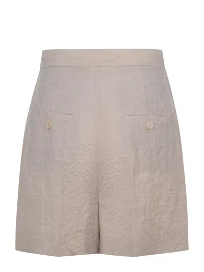Max Mara Front Pleated Shorts With Back Buttoned Pockets