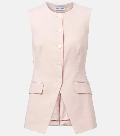 Veronica Beard Lois Linen Vest In Pink