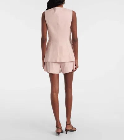 Veronica Beard Lois Linen Vest In Pink