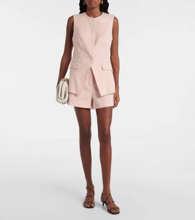 Veronica Beard Lois Linen Vest In Pink