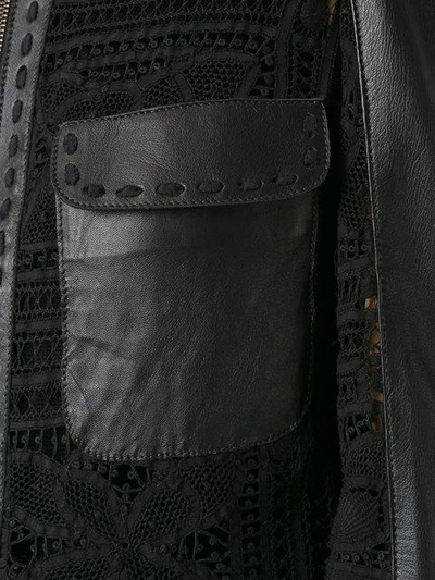 Shop Martha Medeiros Leather Jacket In Black
