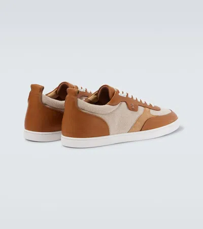 Christian Louboutin Tutti Rui Leather-trimmed Sneakers In Nude