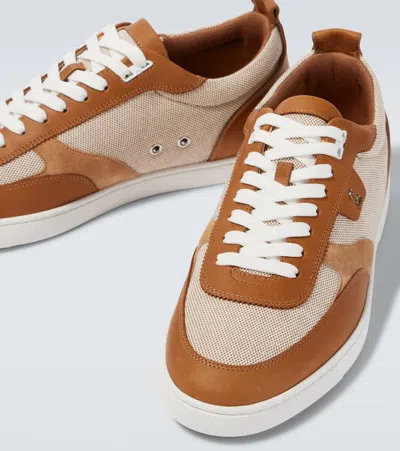 Christian Louboutin Tutti Rui Leather-trimmed Sneakers In Nude
