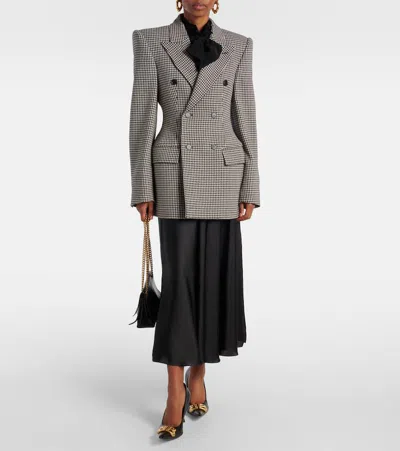 Balenciaga Embroidered Wool Blazer In Black