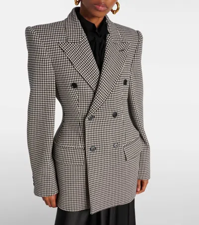 Balenciaga Embroidered Wool Blazer In Black