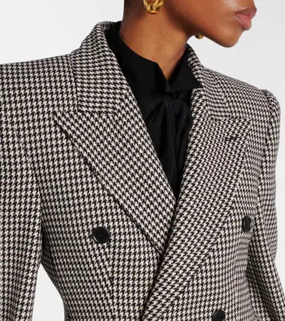 Balenciaga Embroidered Wool Blazer In Black
