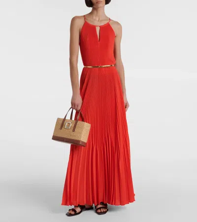 Roger Vivier Viv' Skate Small Raffia Tote Bag In Neutral