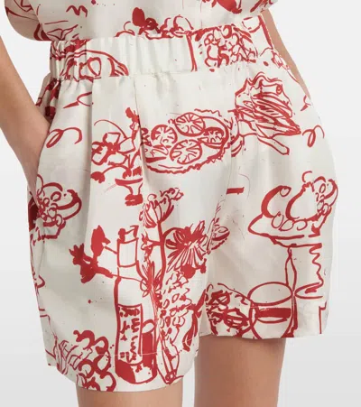 Asceno Zurich Printed Silk Twill Shorts In Multicoloured