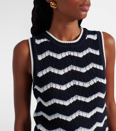 Veronica Beard Jerrel Cropped Cotton-blend Sweater Vest In Transparent