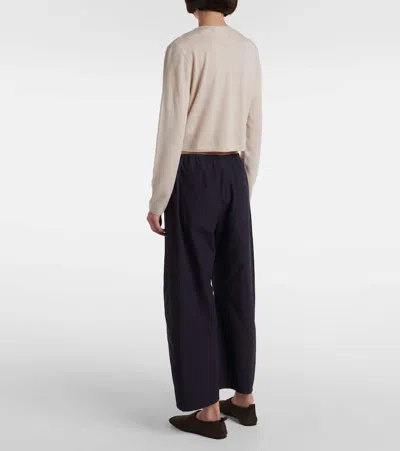 Leset Yoshi Stripe Crop Drawstring Pant In White