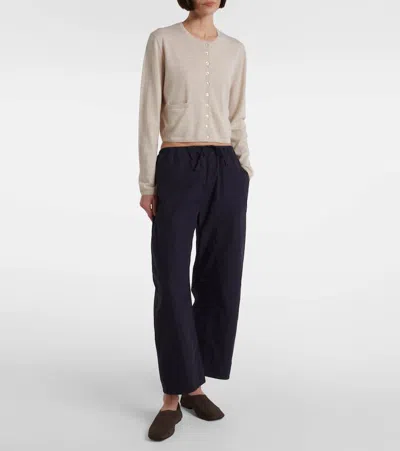 Leset Yoshi Stripe Crop Drawstring Pant In White