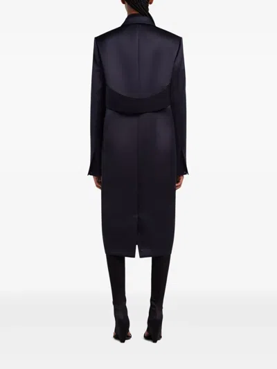 Courrèges Satin-finish Coat In 蓝色