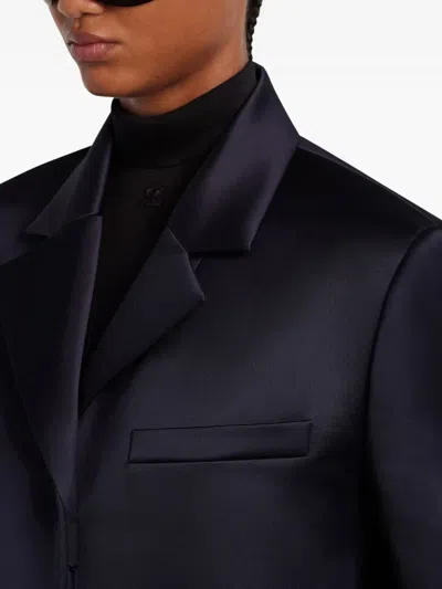Courrèges Satin-finish Coat In 蓝色