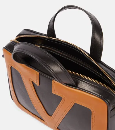 Valentino Viva Superstar Small Vlogo Leather Duffle Top-handle Bag In Black