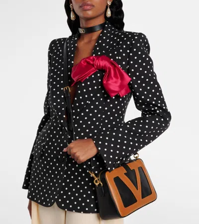 Valentino Viva Superstar Small Vlogo Leather Duffle Top-handle Bag In Black