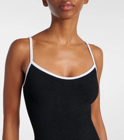 Hunza G Pamela Swim Contrast Black/white In Black