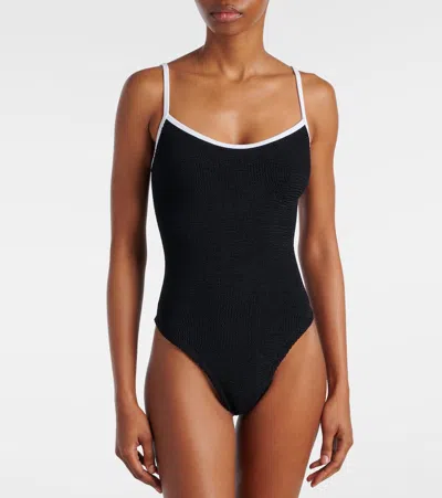 Hunza G Pamela Swim Contrast Black/white In Black