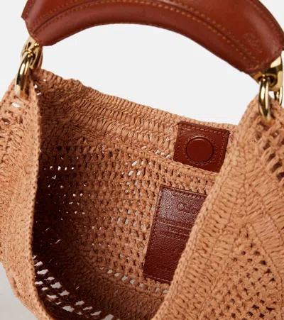 Chloé Chloe Women Antiqued Pink Raffia Banana Handbag In Nude