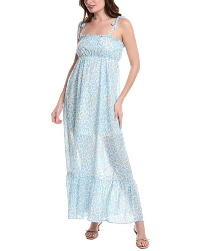 Marion Tie-strap Maxi Dress In Blue