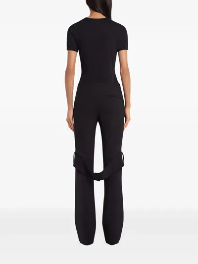 Courrèges Courreges Women Waisted Print Logo T-shirt In Black